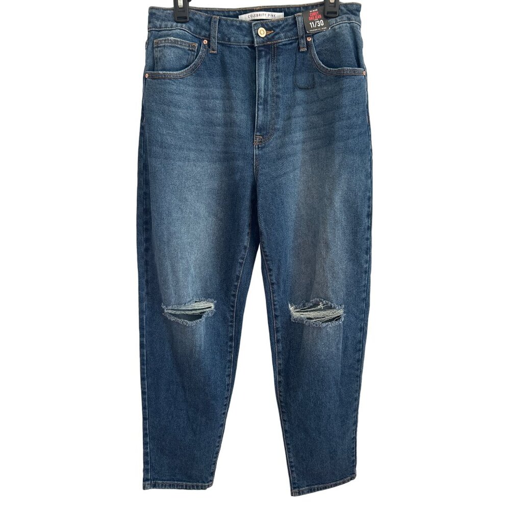 Celebrity Pink, High Rise Curvy Dad Jean, Distressed Size 11/30